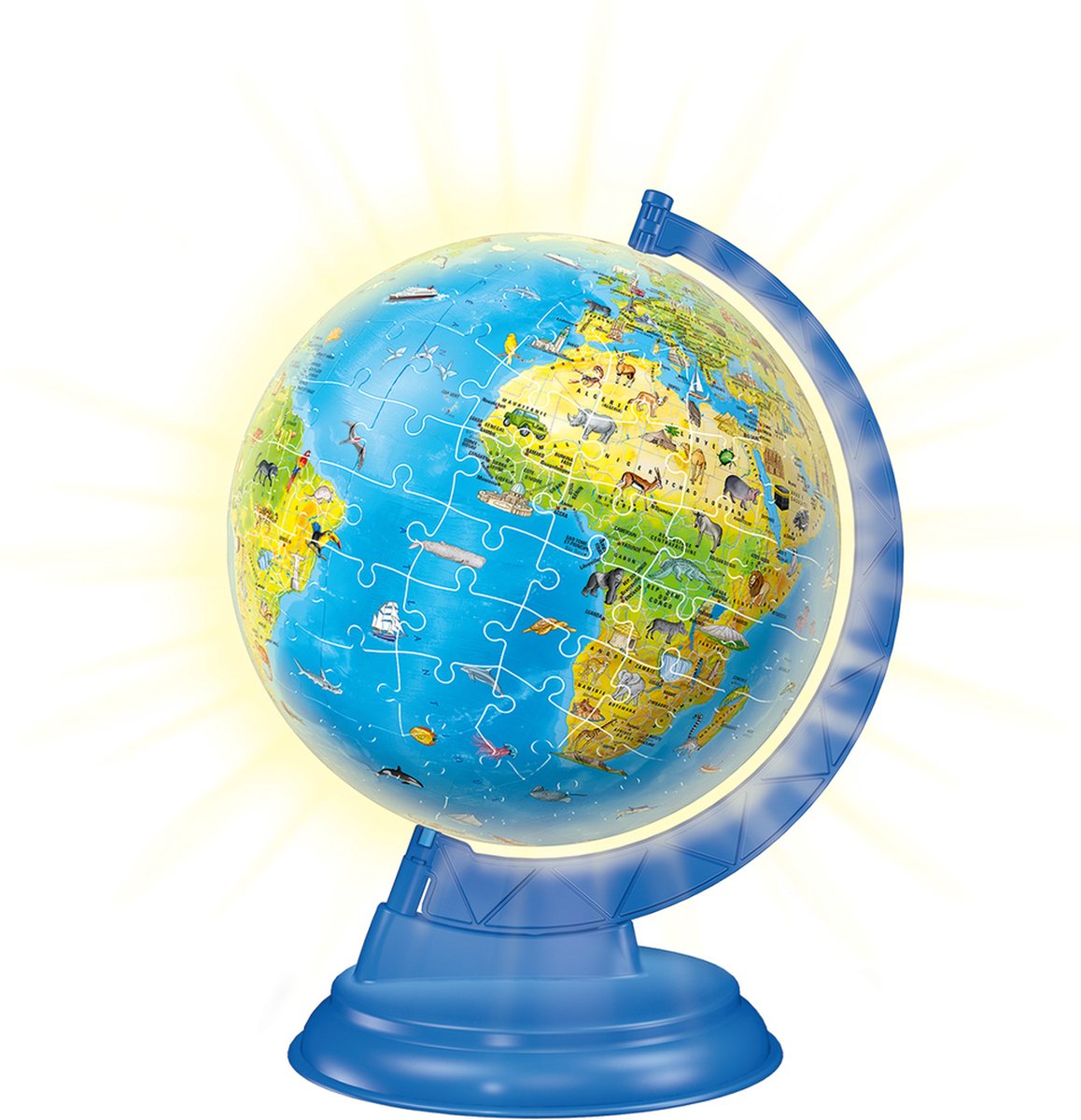 Ravensburger XXL Kinder globe Night Edition Engelstalig - 3D Puzzel - 180 stukjes — afbeelding 4