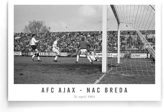 Walljar - AFC Ajax - NAC Breda '63 II - Zwart wit poster