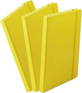Set van 6x stuks luxe schriften/notitieboekje geel met elastiek A5 formaat - blanco paginas - opschrijfboekjes - 100 paginas