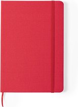 Luxe schriften/notitieboekje rood met elastiek A5 formaat - 80x blanco paginas - opschrijfboekjes - harde kaft