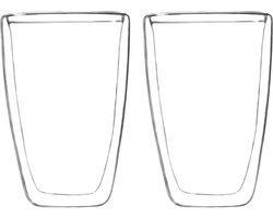 2x Dubbelwandige koffie/theeglazen 400 ml - Keuken accessoires - Koffie/thee bekers en glazen 2x Dubbelwandige koffie/theeglazen 400 ml - Keuken accessoires - Koffie/thee bekers en glazen