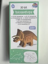 Mini knutselpakket | 3D kit | Triceratops | Hout | DIY | Do It Yourself | Kids Kingdome | 6+
