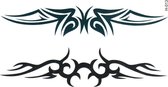 2x Tribal tattoo voor nek of rug / Plak Tatoeages / Tijdelijke Tattoos / Nep Tatoeage / 8,5 cm x 1,5 cm