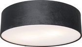 QAZQA drum - Moderne Plafondlamp - 2 lichts - Ø 40 cm - Zwart Goud - Woonkamer | Slaapkamer | Keuken