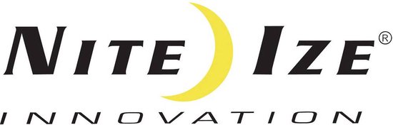 Het Nite Ize logo met een gele halve maan en de tekst INNOVATION.