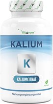 Kalium - 240 capsules - Hoog gedoseerd: 1143 mg per capsule, waarvan 400 mg elementair kalium - 100% kaliumcitraat - Veganistisch - Vit4ever