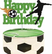 Voetbal Taart Topper Happy Birthday - Taartdecoratie - Taartversiering - Verjaardag Versiering Jongen - Voetbal Feestdecoratie - Voetbal Thema - Feestartikelen - Verjaardagscadeau - Voetbalfeest - Taartaccessoires - Soccer - Sport