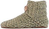Kingdom of Wow - Chaussons Pantoufles Femme Laine Hiver Moss Taille 38/39 - Handgemaakt