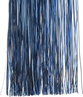 2x Blauwe kerstversiering folie slierten 50 cm - Tinsel kerstboom slinger 50 x 40 cm 2 stuks