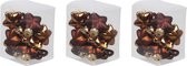 36x Sterretjes kersthangers/kerstballen mahonie bruin van glas - 4 cm - mat/glans - Kerstboomversiering