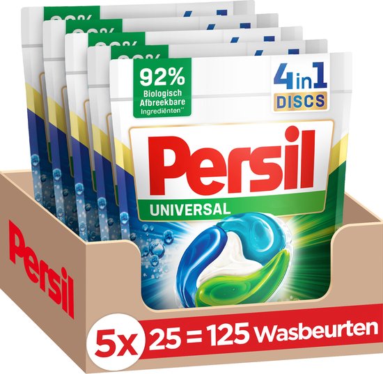 Persil 4in1 Discs Universal Wascapsules - Wasmiddel Capsules - Voordeelverpakking - 5 x 25 wasbeurten