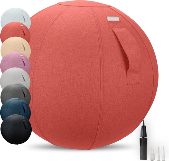Dynaseat – Ergonomische Zitbal voor Kantoor en Thuis – Incl pomp – Rood / Oranje - 65 cm