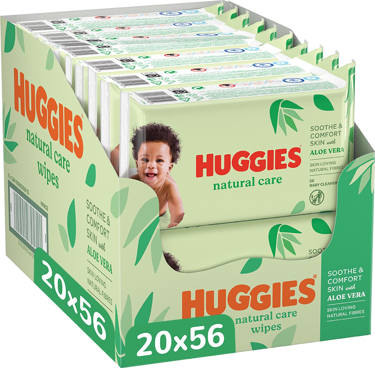 Bol.com Huggies - Natural Care - Billendoekjes - 1120 babydoekjes - 20 x 56 aanbieding