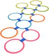 Afbeelding van het spelletje Hop Scotch hinkel spel - Multicolor - Kunststof - 10 Stuks - Vanaf 4 jaar - Speelgoed - Spel - Buitenspelen - Buitenspeelgoed - Cadeau - Zomer
