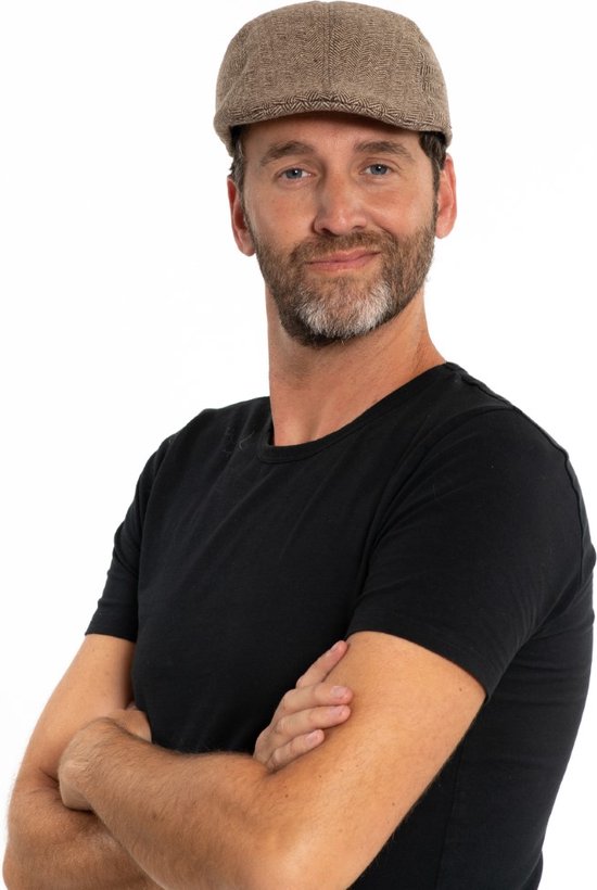 Partychimp Twenties Cap Deluxe Twenties Pet 20's voor bij Carnavalskleding Heren Verkleedkleren Volwassenen Carnaval Accessoires - Polyester - Bruin - One-size