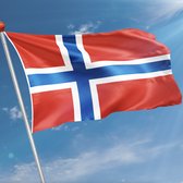 *** Noorwegen Vlag - 90x150cm - Norway Flag - Met bevestigings ogen - van Heble® ***