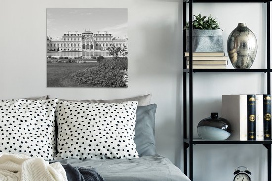 Tableau sur toile Belvédère Vienne - noir et blanc - 50x50 cm - Décoration murale