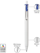 Uni- Ball One - stylos gel rechargeables - 1 roller gel + 3 recharges - medium 0 mm - bleu