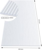 casa pura Polycarbonaat plaat - DIY - Broeikas plaat - Transparant - 60,5 x 121 cm - 4,5 mm