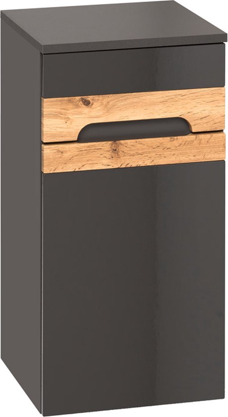 mokebo® Badkamerkast antraciet, grijs Midi Kast 'The Sailor', Badmeubel smal, Toiletmeubel, Kast voor de Badkamer gemaakt van Hout in 89x35x35cm (HXBXT), ook als Badkamermeubel set