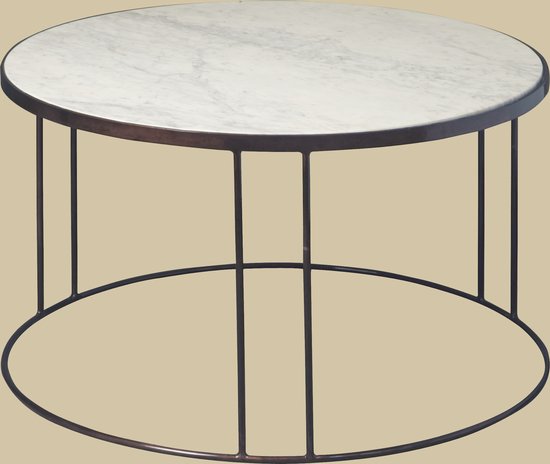 RENEW Iron coffee round table w marble top 81x81x48