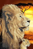Crystal Art kit® Notebook schrift harde kaft Lions of the Savannah 26 x 19 cm