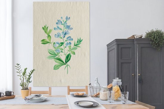 Tableau sur toile Vintage - Fleurs - Myosotis - Antique - 120x180 cm - Décoration murale XXL