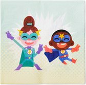 Servetten superhelden - Lichtgroen / Multicolor - Papier - 33 x 33 cm - 3 Laags - Servet - Servetten - Napkins