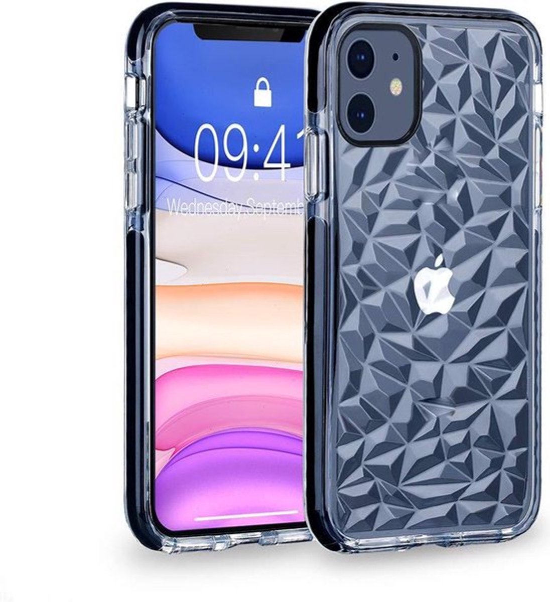 HB Hoesje Geschikt voor Apple iPhone 11 - Crystal Back Cover - Zwart