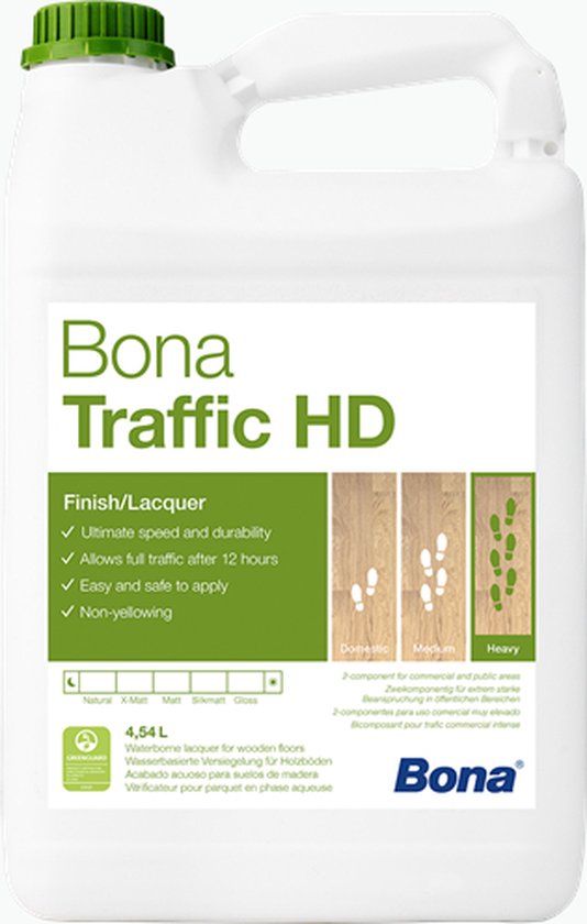 Hoe kan ik mijn houten vloer het beste beschermen met een houtcoating? 6 Bona Traffic HD Raw