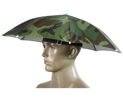 Tip: Hoofd Paraplu - Parasol hoed Camouflage - Regen - Hoed - Multifunctioneel - Vissen - Festival - Feest - Wandelen - Strand - Zee - Vakantie - Koffer - Carnaval - Vierdaagse - avondvierdaagse