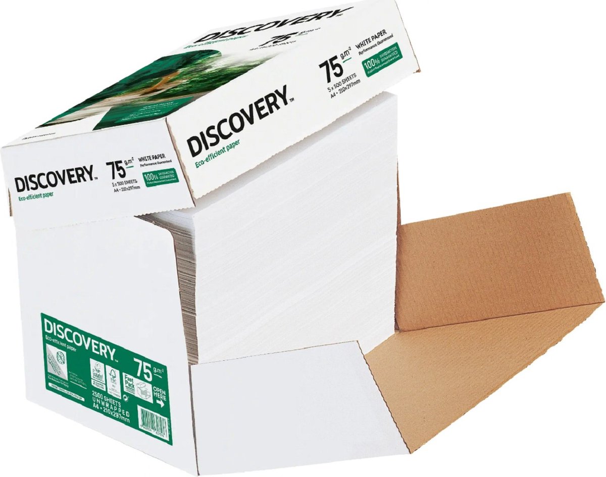 Kopieerpapier Discovery A4 75gr wit 500 vel | Q129103