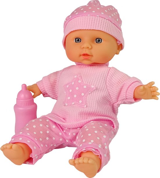 Babypop 30 cm met geluid roze