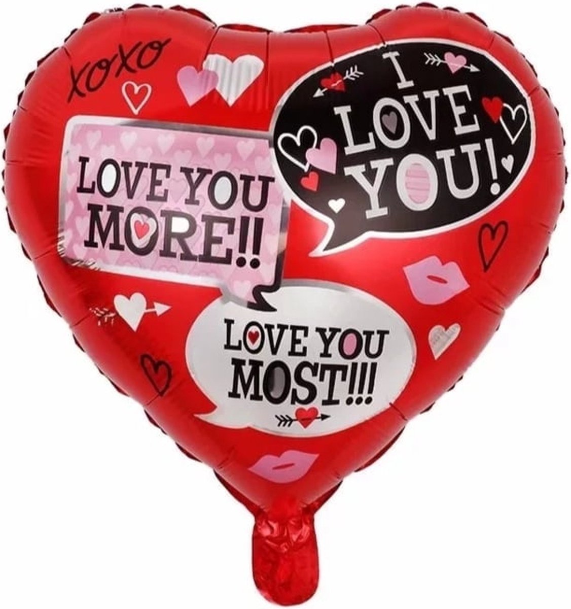 Folieballon met tekstwolkjes hart 45 cm