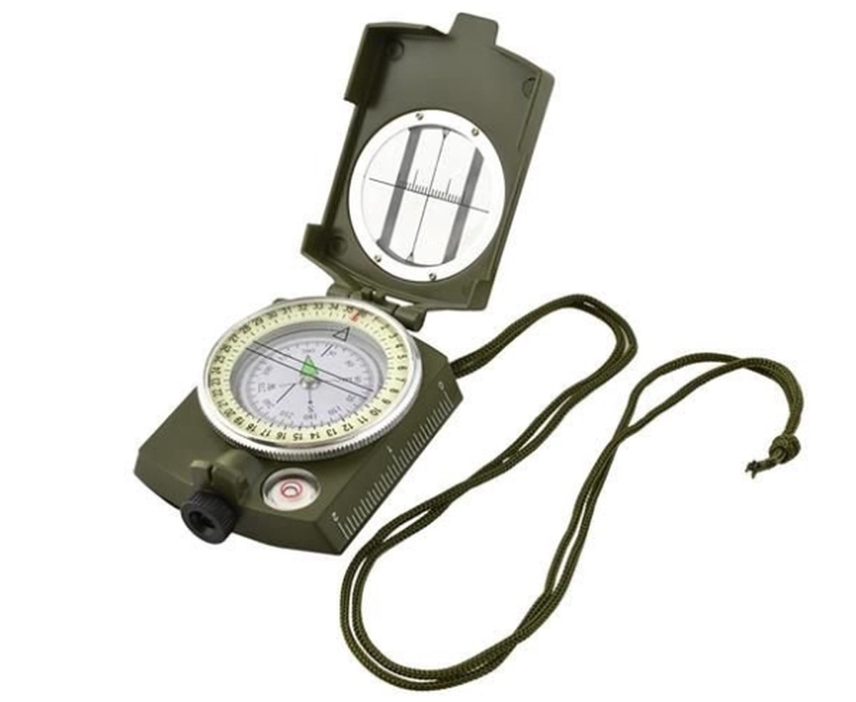 Inklapbaar Militair Kompas - Kaartkompas - Professioneel Metalen Kompas met Kaartlezer - Outdoor - Survival - Scouting - Met Opberg Etui