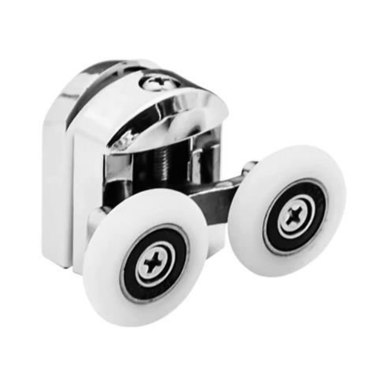 YUANQIAN Set van 8 Dia 19mm Douche Deur Wielen Rollers Runners, Wit, 19mm x 5mm (Roestvrij Stalen Bal 8 stks met Schroef) (Roestvrij Stalen Bal 8 stks met Schroef