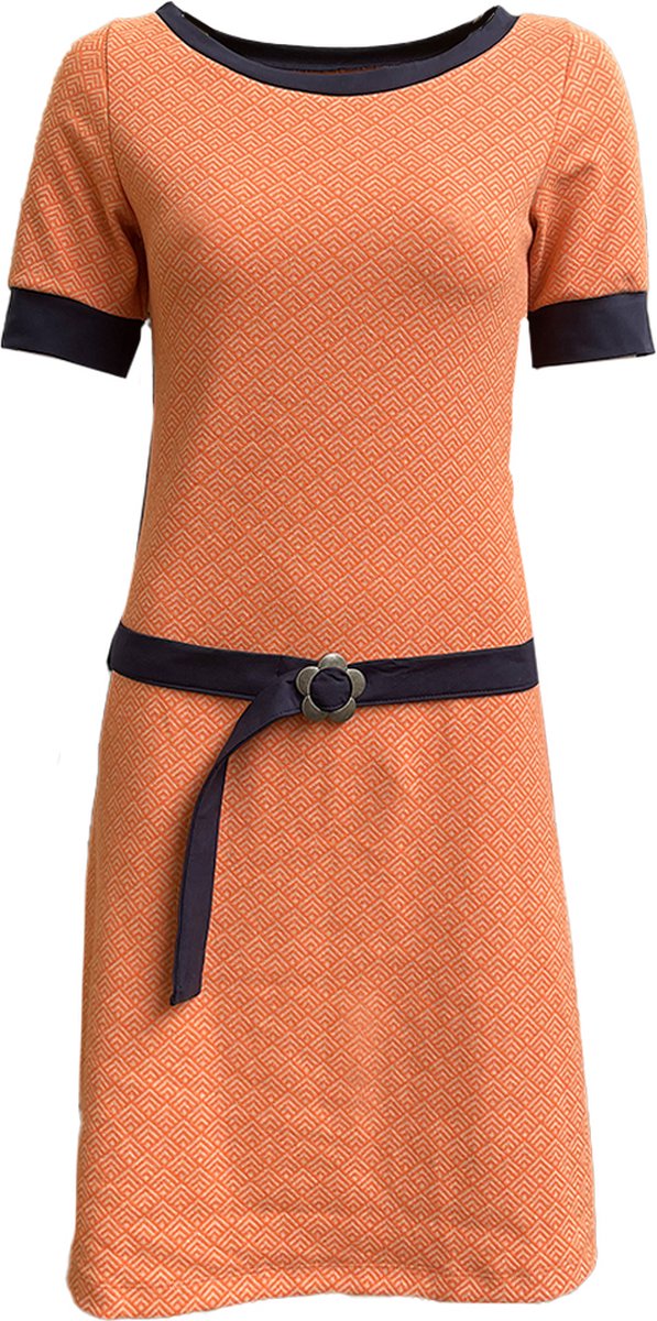 Oranje sportieve retro jurk met riempje maat L