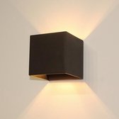 Goliving lamp – Wandlamp zwart binnen en buiten – Kubuslamp industrieel – Buitenlamp - Waterdichte LED-verlichting - Energiezuinig en roestvrij