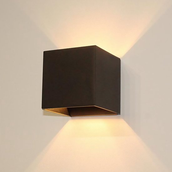 lamp – Wandlamp zwart binnen en buiten – Kubuslamp industrieel – Buitenlamp -... | bol.com