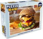 Puzzel Fastfood burger met friet - Legpuzzel - Puzzel 1000 stukjes volwassenen