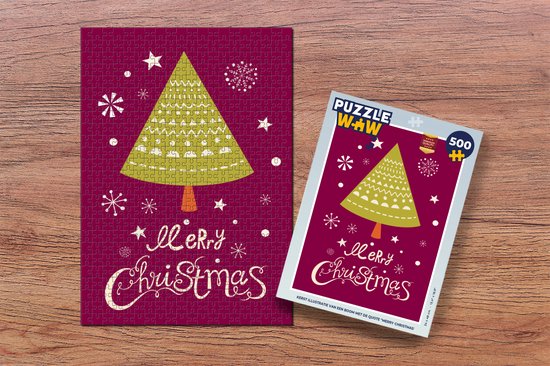 Puzzle Sapin de Noël - Neige - Noël - Joyeux Noël - Jigsaw puzzle - Puzzle 500 pièces - Noël - Cadeau - Cadeau de Noël pour hommes, femmes et enfants - Sinterklaas cadeaux - Sinterklaas pour les grands enfants