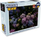 Puzzel Bloeiende hortensia struiken in de tuin - Legpuzzel - Puzzel 500 stukjes