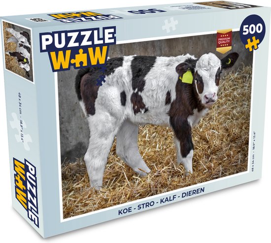 Puzzle Vache - Paille - Veau - Animaux - Puzzle - Puzzle 500 pièces