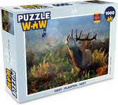 Puzzel Hert - Planten - Mist - Legpuzzel - Puzzel 1000 stukjes volwassenen