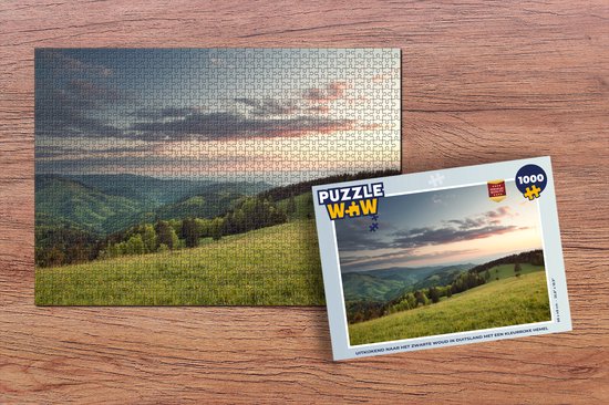 Puzzle Regard vers la Forêt Noire en Allemagne avec un ciel coloré - Puzzle - Puzzle 1000 pièces adultes