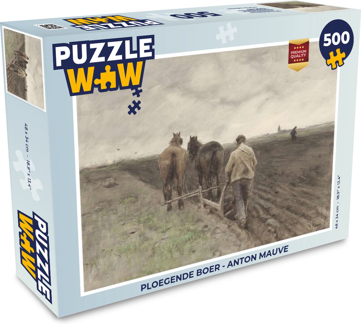 Puzzel Ploegende boer - Anton Mauve - Legpuzzel - Puzzel 500 stukjes