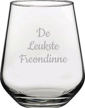 Gegraveerde Drinkglas 42,5cl De Leukste Freondinne