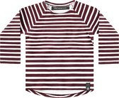 Your Wishes Raglan Longsleeve Wine Stripes - T-shirt - Lange Mouwen - Jongens & Meisjes - Maat: 74/80