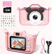Maccy - Kindercamera - 32GB Micro SD Kaart - Selfie Camera - Magische Filters - Fototoestel - Video - Cadeau - Camera - Micro SD Kaart Lezer - Spelletjes - Veiligheidsriem -Digitale Kindercamera - USB - Fotocamera - Digitale