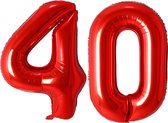 Ballon Feuille Numéro 40 Ans Décoration D'anniversaire Rouge Hélium Numéro Ballons Décoration De Fête Avec Paille - 86cm